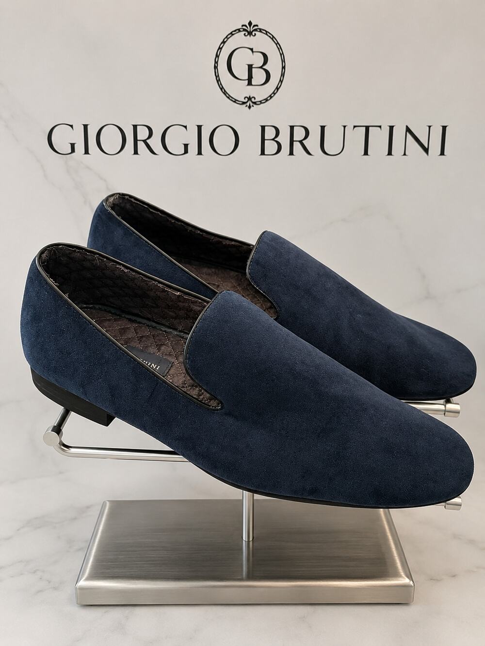 Giorgio Brutini Cress Navy Velvet Slip-On Loafers Men’s 14 M 176033